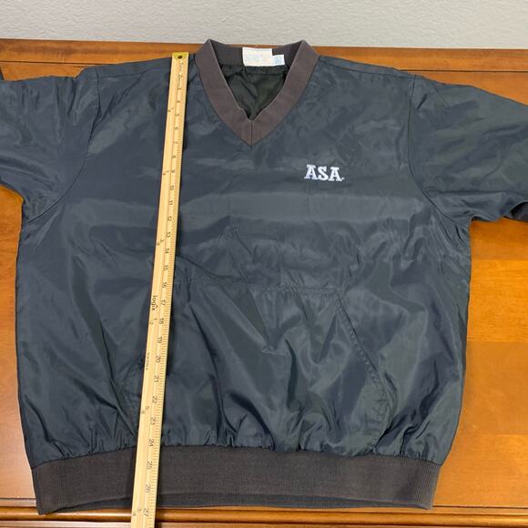 ASA Amateur Softball Association Umpire Wear V-Neck Windbreaker Jacket Men Large - Picture 3 of 8